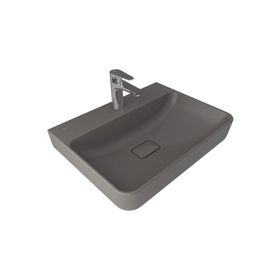 Kale Zero 2.0 60x45 cm Armatür Bantlı Dikdörtgen Tezgah Üzeri Siyah Lavabo