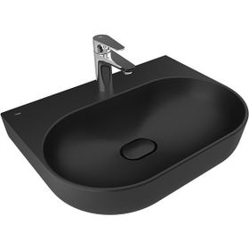 Kale Zero 2.0 60X45 cm Mat Siyah Armatur Bantlı Oval Tezgah Üzeri Lavabo