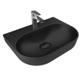 Kale Zero 2.0 60X45 cm Mat Siyah Armatur Bantlı Oval Tezgah Üzeri Lavabo
