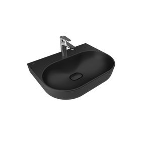 Kale Zero 2.0 60X45 cm Mat Siyah Armatur Bantlı Oval Tezgah Üzeri Lavabo