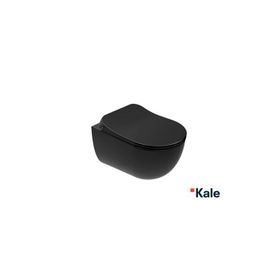 Kale Zero 2.0 Kanalsız Asma Klozet ve Siyah Ultra Slim Yavaş Kapanan Klozet Kapağı