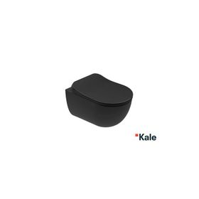 Kale Zero 2.0 Mat Siyah Kanalsız Asma Klozet ve Ultra Slim Yavaş Kapanan Klozet Kapağı