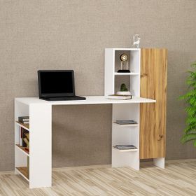 Kalender Dekor Ayame Meşe Beyaz Çalışma Masası