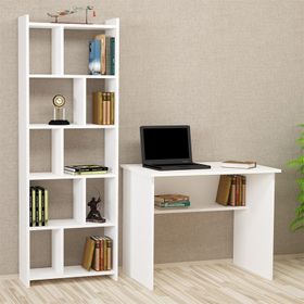 Kalender Dekor Ellen Snow 90 cm Beyaz Çalışma Masası Takımı