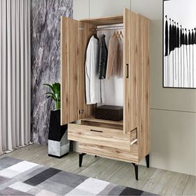 Kalender Dekor Kamila-1 2 Kapaklı 2 Çekmeceli Atlantik Çam Gardırop
