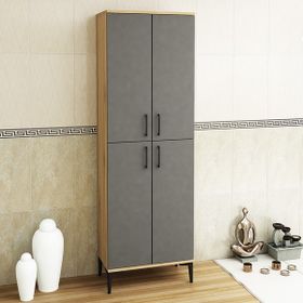 Kalender Dekor Rose-4 RS06 Meşe Gri Çok Amaçlı Banyo Dolabı