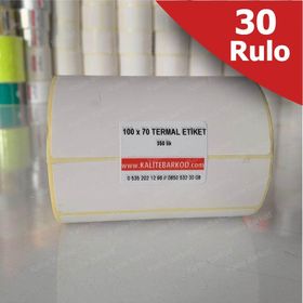 Kalite Barkod 100x70 30 Rulo 10500 Adet Termal Barkod Etiketi
