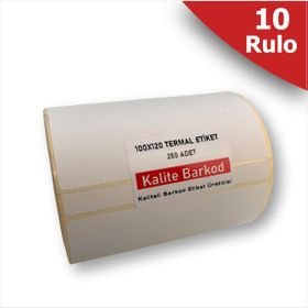 Kalite Barkod 120x100 10 Rulo 2500 Adet Termal Barkod Etiketi