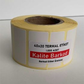 Kalite Barkod 20x40 15 Rulo 15000 Adet Termal Barkod Etiketi