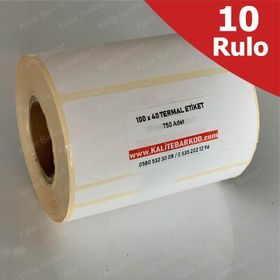 Kalite Barkod 40x100 10 Rulo 7500 Adet Termal Barkod Etiketi