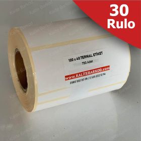 Kalite Barkod 40x100 30 Rulo 22500 Adet Termal Barkod Etiketi