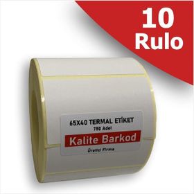 Kalite Barkod 40x60 10 Rulo 10000 Adet Termal Barkod Etiketi