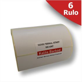 Kalite Barkod 50x100 6 Rulo 3000 Adet Termal Barkod Etiketi