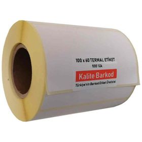 Kalite Barkod 60x100 1 Rulo 500 Adet Termal Barkod Etiketi