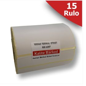 Kalite Barkod 60x100 15 Rulo 7500 Adet Termal Barkod Etiketi
