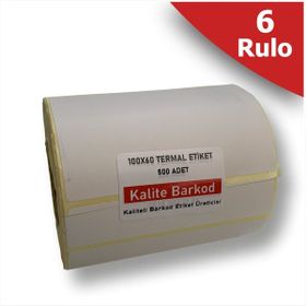 Kalite Barkod 60x100 6 Rulo 3000 Adet Termal Barkod Etiketi