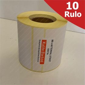 Kalite Barkod 60x80 10 Rulo 5000 Adet Termal Barkod Etiketi