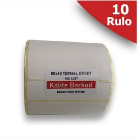 Kalite Barkod 60x80 10 Rulo 5000 Adet Termal Barkod Etiketi