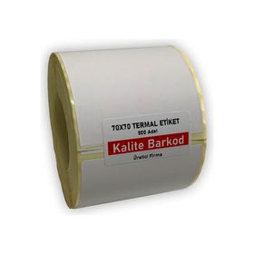 Kalite Barkod 70X70 mm Termal Rulo Barkod Etiketi