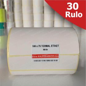 Kalite Barkod 75x100 30 Rulo 10500 Adet Termal Barkod Etiketi