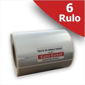 Kalite Barkod 75x100 6 Rulo 2100 Adet Termal Barkod Etiketi