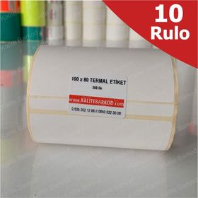Kalite Barkod 80x100 10 Rulo 3500 Adet Termal Barkod Etiketi