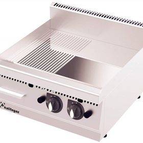 Kalitegaz GS1260GC Rinnova Yarı Oluklu Krom Kaplı 120x60x29 cm Ce Belgeli Gazlı Pleyt Izgara