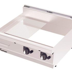 Kalitegaz GS8070GC Yarı Oluklu Yarı Düz Yüzey 80x70x29 cm Krom Kaplı Ce Belgeli Gazlı Pleyt Izgara