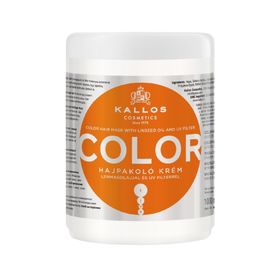 Kallos Cosmetics Color 1000 ml Boyalı Saçlar Için Keten Tohumu Yağlı ve Uv Filtreli Saç Bakım Maskesi