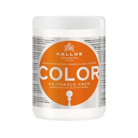 Kallos Cosmetics Color 1000 ml Boyalı Saçlar Için Keten Tohumu Yağlı ve Uv Filtreli Saç Bakım Maskesi