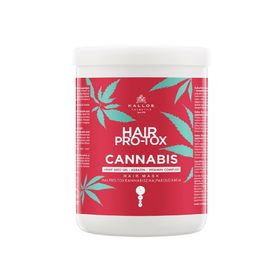 Kallos Cosmetics Hair Pro-Tox Cannabis 1000 ml Kenevir Tohumu Yağı Keratin ve Vitamin Kompleksi Içeren Saç Maskesi