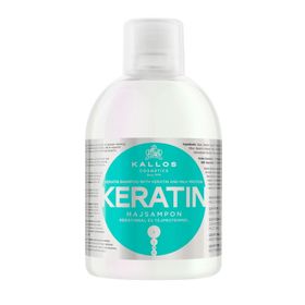 Kallos Cosmetics Keratinli ve Süt Proteinli Keratin 1000 ml Kuru Hasarlı Kimyasal İşlem Görmüş Saçlara Şampuan