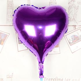 Kalp Uçan Mor 80 cm Folyo Balon