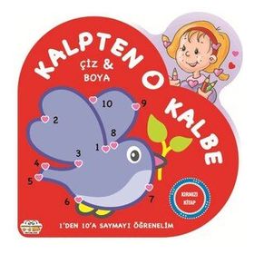 Kalpten Kalbe Çiz Boya - Kırmızı Kitap - 0-6 Yaş Yayınları
