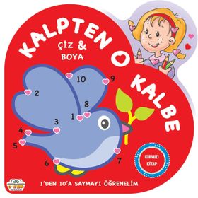 Kalpten Kalbe Çiz Boya - Kırmızı Kitap - 0-6 Yaş Yayınları