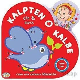 Kalpten Kalbe Çiz Boya - Kırmızı Kitap - 0-6 Yaş Yayınları