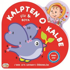 Kalpten Kalbe Çiz Boya - Kırmızı Kitap - 0-6 Yaş Yayınları