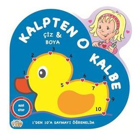 Kalpten Kalbe Çiz Boya - Mavi Kitap - 0-6 Yaş Yayınları