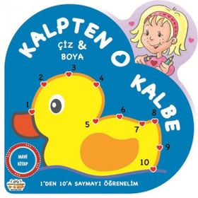 Kalpten Kalbe Çiz Boya - Mavi Kitap - 0-6 Yaş Yayınları