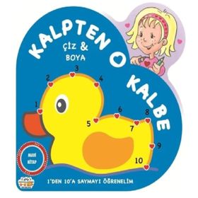 Kalpten Kalbe Çiz Boya - Mavi Kitap - 0-6 Yaş Yayınları