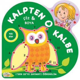 Kalpten Kalbe Çiz Boya - Yeşil Kitap - 0-6 Yaş Yayınları