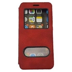 Kaltel Samsung Galaxy Samsung Galaxy J7 Prime 2 Kırmızı Pencereli Gizli Mıknatıslı Cam Koruyucu Dolce Kapaklı Kılıf