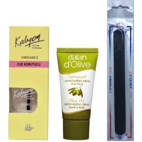 Kalyon Fırçalı Oje Kurutucu + 20 ml Dalan Krem + Tırnak Törpüsü
