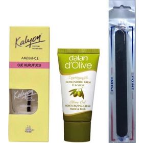 Kalyon Fırçalı Oje Kurutucu + 20 ml Dalan Krem + Tırnak Törpüsü