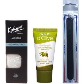 Kalyon Oje Matlaştırıcı + 20 ml Dalan Krem + Tırnak Törpüsü