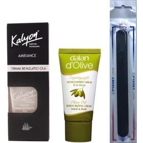 Kalyon Tırnak Beyazlatıcı Cila + 20 ml Dalan Krem + Tırnak Törpüsü