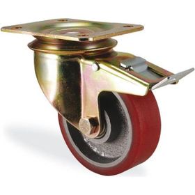 Kama 80x30 mm Ağır Hizmet Döküm Frenli Teker