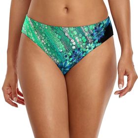 Kanpola A Mavi Alt 3D Baskılı Kısa Yaz Mayosu Hızlı Kurur Yüzme Şortu Yüksek Bel Streç Sörf Şort Yaz Plaj Su Sporları İçin Kadın Bikini Alt