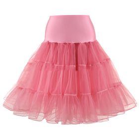 Kanpola Rockabilly A-Line Jüpon Çok Katmanlı Dantel Karpuz Kırmızısı Kadın Etek