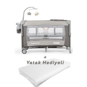 Kanz Sleepy Side Plus Gri Anne Yanı Oyun Parkı